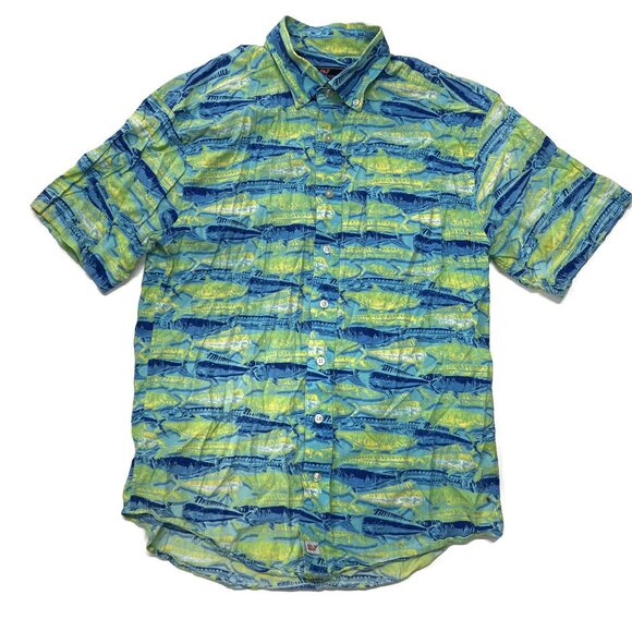 Vineyard Vines Other - Vineyard Vines Hawaiian Short Sleeve Classic Fit Murray Button Shirt Mens Medium